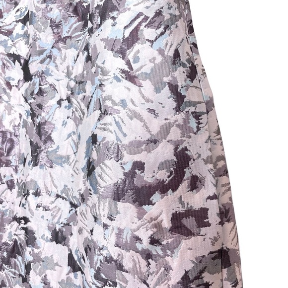 1901 Floral Ruffle Metallic Cocktail Mini Dress Ivory Blue-Gray Size 12 - Picture 5 of 9